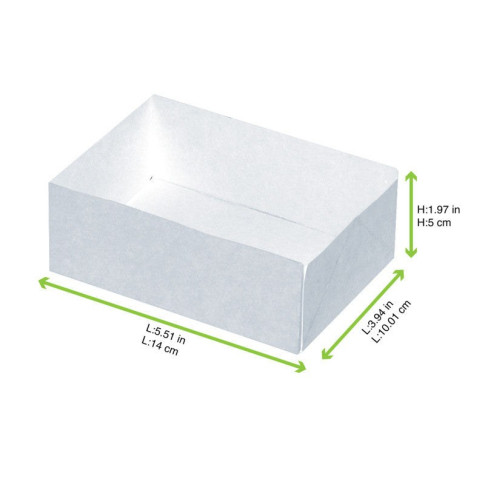 Scatola da pasticceria in cartone kraft senza coperchio 140x100mm H50mm