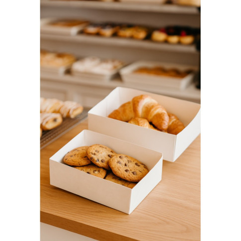 Scatola da pasticceria in cartone kraft senza coperchio 160x120mm H50mm