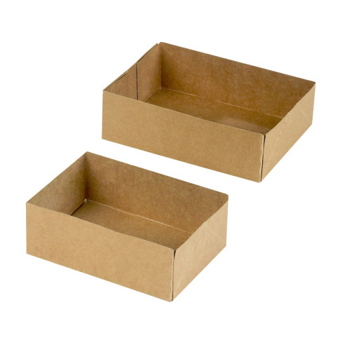 Scatola da pasticceria in cartone kraft senza coperchio 160x120mm H50mm