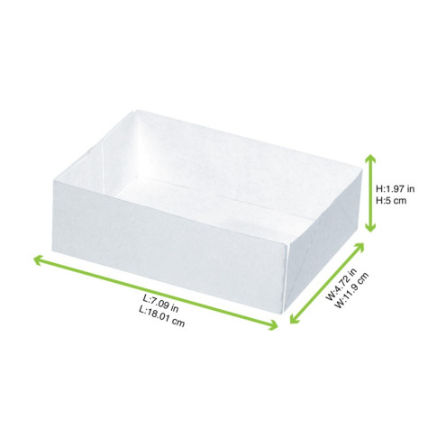 Scatola da pasticceria in cartone kraft senza coperchio 180x120mm H50mm