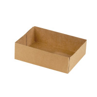 Scatola da pasticceria in cartone scuro, senza coperchio 140x100mm H48mm