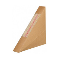 Porta tramezzino singolo kraft con finestra 26x123mm H123mm