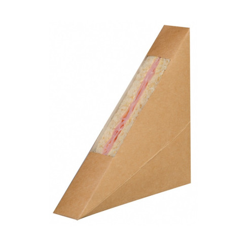 Porta tramezzino singolo kraft con finestra 26x123mm H123mm