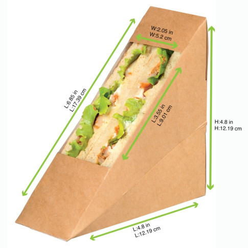 Porta tramezzino doppio kraft con finestra 53x87mm H175mm