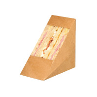 Porta tramezzino triplo kraft con finestra 72x123mm H123mm