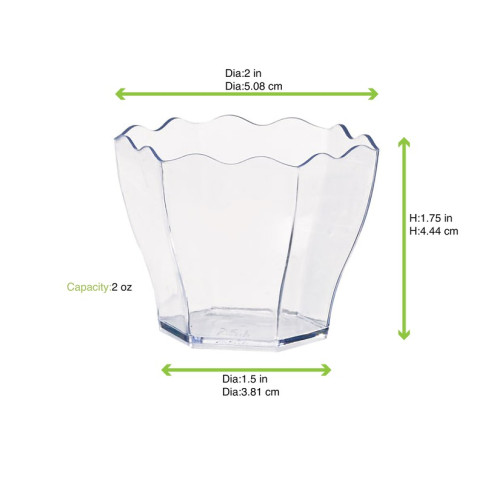Bicchierino fingerfood "Deva" in PS trasparente 60x55mm H47mm 60ml