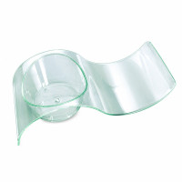 Contenitore fingerfood "Gizmo" in PS a onda verde trasparente 100x40mm H24mm