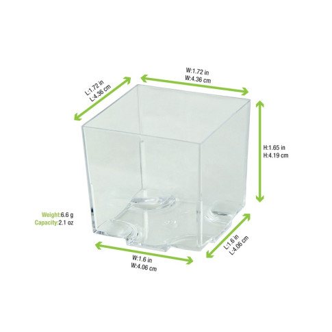 Contenitore fingerfood  "Kara" in PS trasparente 45x45mm H43mm 60ml