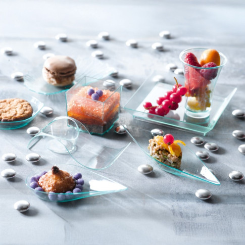 Contenitore fingerfood  "Kara" in PS trasparente 45x45mm H43mm 60ml