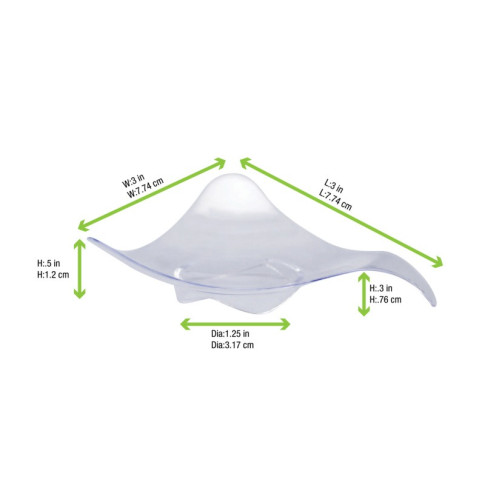 Mise en bouche piattino triangolare 80x80mm H20mm
