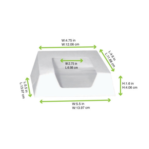 Scatola da pasticceria in cartone bianco con coperchio a finestra in incorporato 140x140mm H40mm