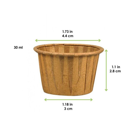 Coppetta in carta bianca plissettata anche per cottura in forno  H28mm 30ml