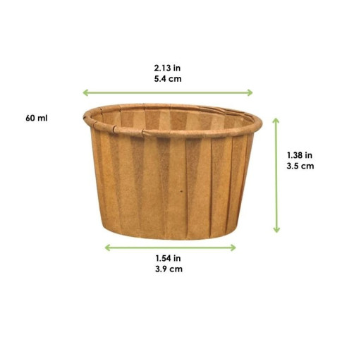 Coppetta in carta marrone plissettata anche per cottura in forno  H35mm 60ml