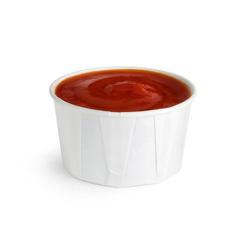 Coppetta in carta bianca plissettata anche per cottura in forno  H40mm 95ml