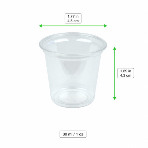 Contenitore in PET trasparente  H43mm 30ml