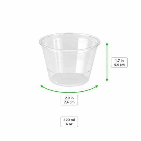 Contenitore in PET trasparente  H44mm 120ml