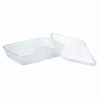 Contenitore rotondo traslucido in PP con coperchio 173x120mm H37mm 500ml