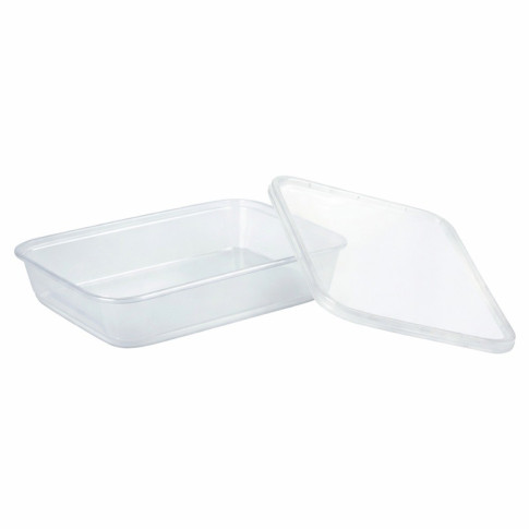 Contenitore rotondo traslucido in PP con coperchio 173x120mm H37mm 500ml