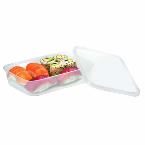 Contenitore rotondo traslucido in PP con coperchio 173x120mm H37mm 500ml