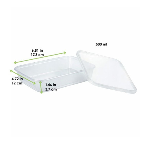 Contenitore rotondo traslucido in PP con coperchio 173x120mm H37mm 500ml