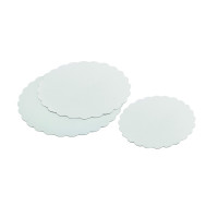 Cartone tondo bianco con bordo decorato