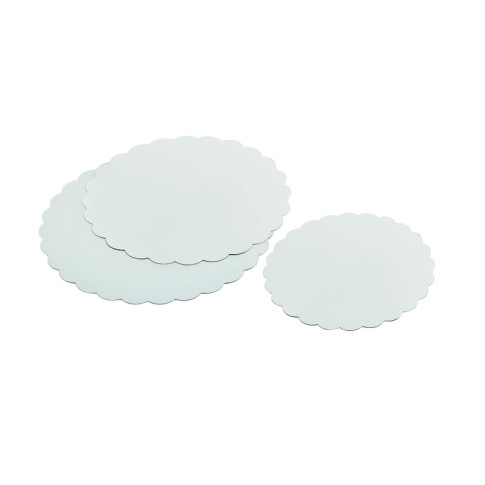 Cartone tondo bianco con bordo decorato