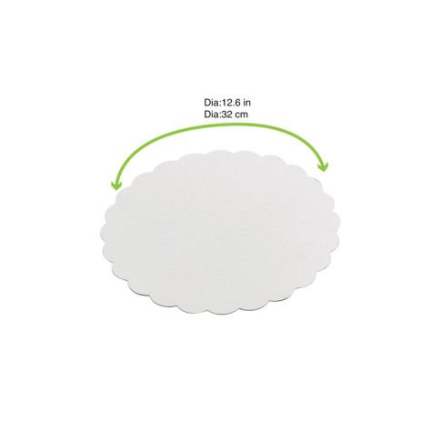 Cartone tondo bianco con bordo decorato