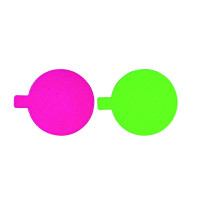 Cerchio in cartone con linguetta, doppio lato anice/fucsia