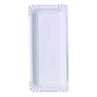 Piatto in cartone riciclato bianco 240x110mm