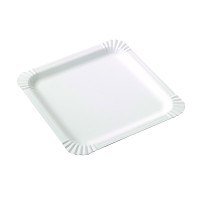 Piatto in cartone laminato bianco 210x210mm H0,2mm