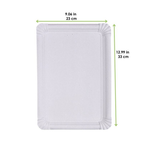 Piatto in cartone bianco 334x245mm