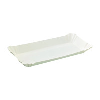 Piatto in cartone laminato bianco 230x120mm H20mm