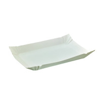 Piatto in cartone laminato bianco 240x180mm H20mm