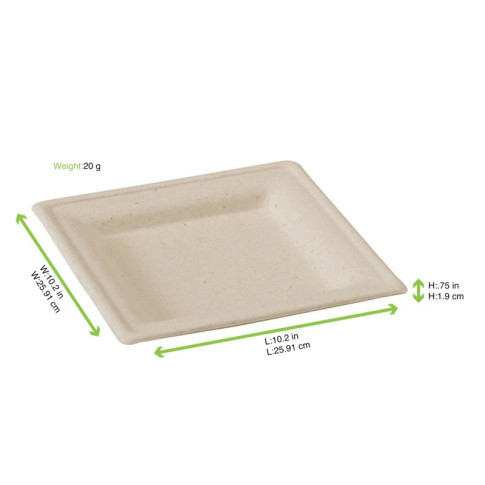 Piatto Polpa marrone Quadrato. 260x260mm H20mm