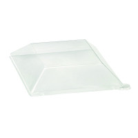 Coperchio in RPET trasparente quadrato 160x160mm H38mm