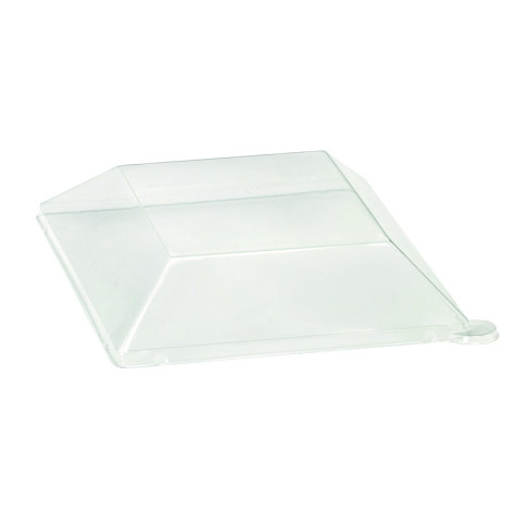 Coperchio in RPET trasparente quadrato 160x160mm H38mm
