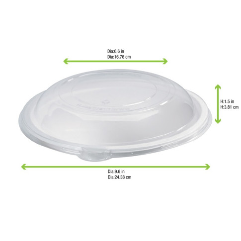 Coperchio a cupola in PET per piatto in polpa (PET1)  H0,3mm