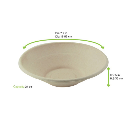 Ciotola "Poke" tonda in polpa di canna da zucchero scura  H49mm 700ml
