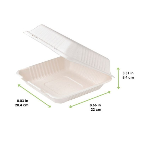 Conchiglia in polpa di canna da zucchero 220x204mm H84mm 850ml