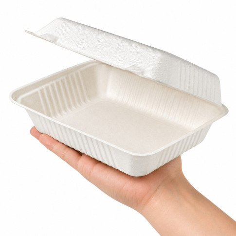 Conchiglia in polpa di canna da zucchero 230x156mm H80mm 830ml