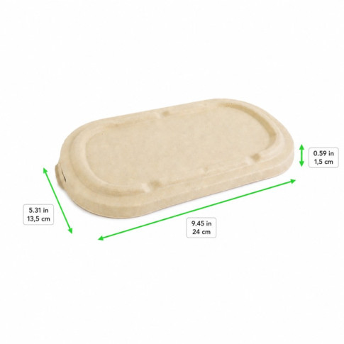 Coperchio rettangolare in polpa scura (PAP21) 240x135mm H15mm
