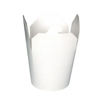 Contenitore a base tonda in cartone bianco stile orientale, chiusura a incastro 98x85mm H95mm 750ml