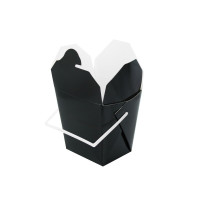 Contenitore quadrato in cartone nero stile orientale, chiusura a incastro 92x74mm H90mm 415ml