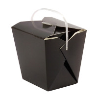 Contenitore quadrato in cartone nero stile orientale, chiusura a incastro 100x93mm H104mm 750ml