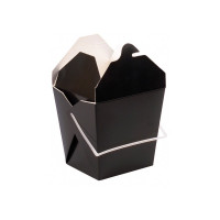 Contenitore quadrato in cartone nero stile orientale, chiusura a incastro 100x100mm H110mm 950ml