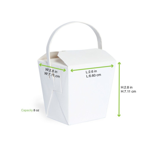 Contenitore quadrato in cartone bianco stile orientale, chiusura a incastro 65x71mm H70mm 230ml
