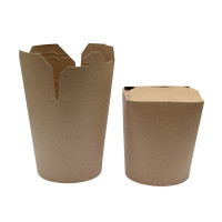 Contenitore tondo kraft stile orientale, chiusura a incastro 100x90mm H120mm 1000ml