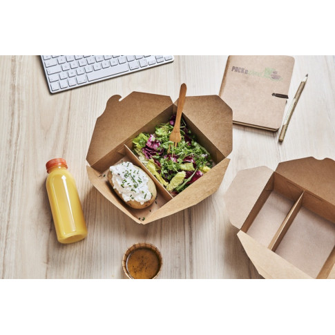 Lunchbox 2 scomparti in cartone kraft con chiusura a incastro 168x135mm H65mm 1 040ml