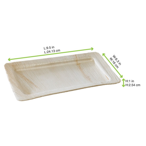 Piatto in palma 240x160mm H25mm