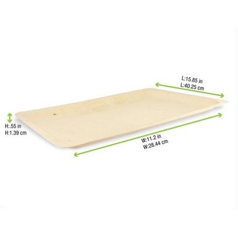 Vassoio rettangolare "Scandinavia" in legno 400x280mm H20mm